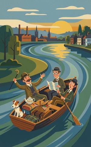 Kolme miestä veneessä