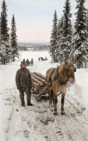 Airiselän tukinajossa: Kuvaus Lapin rajoilta